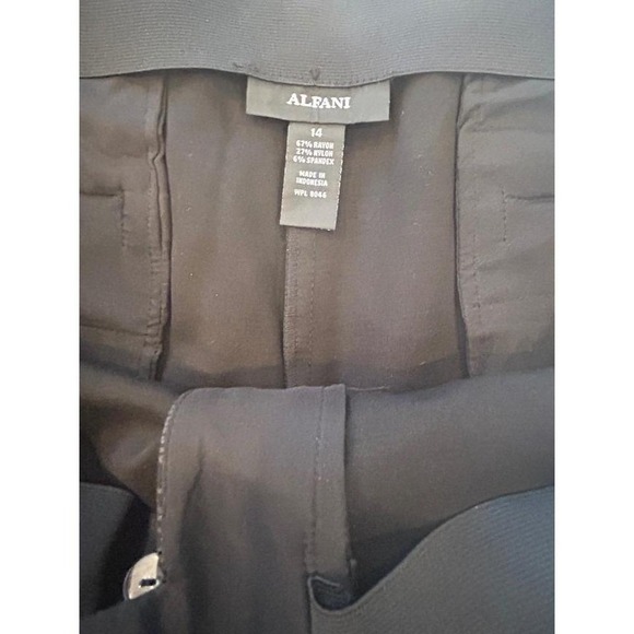 Alfani Womens Dress Pants Size 14 Black Textured Career Office Straight Leg - Picture 4 of 4